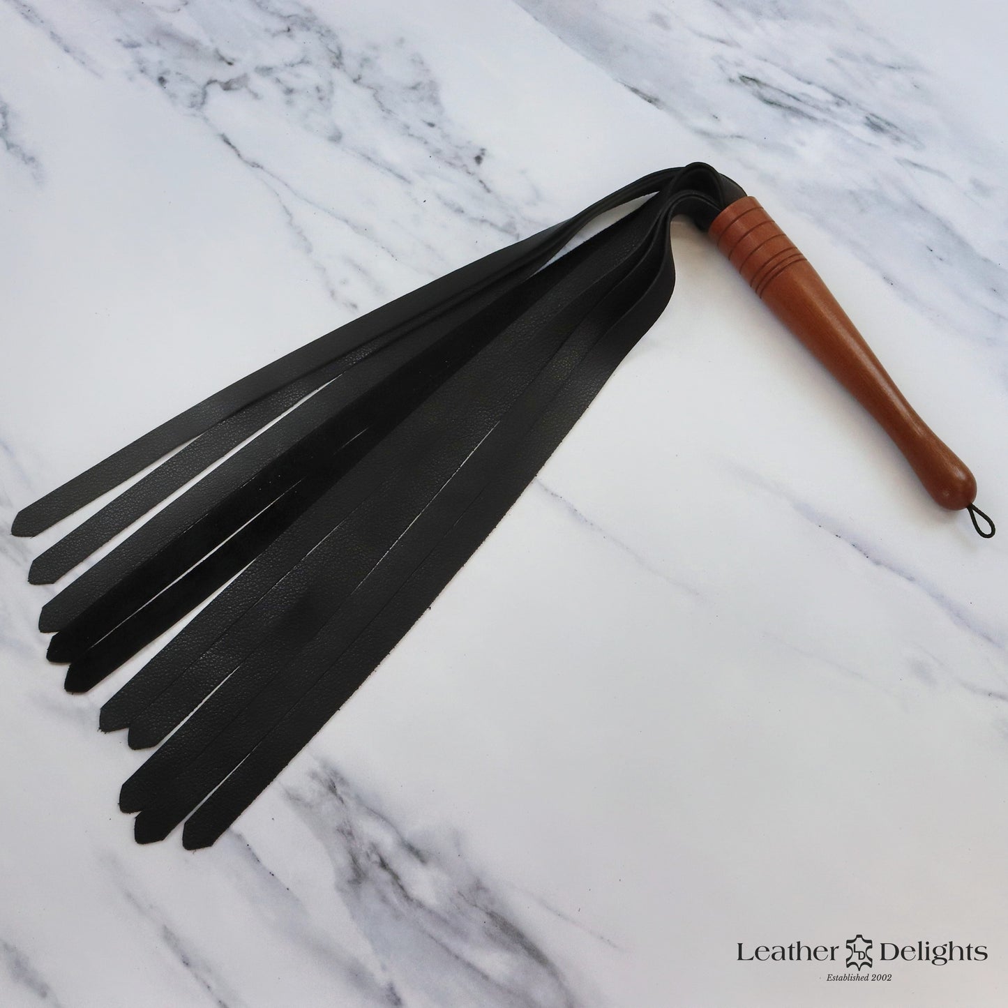 Large Soft Black Leather Flogger
