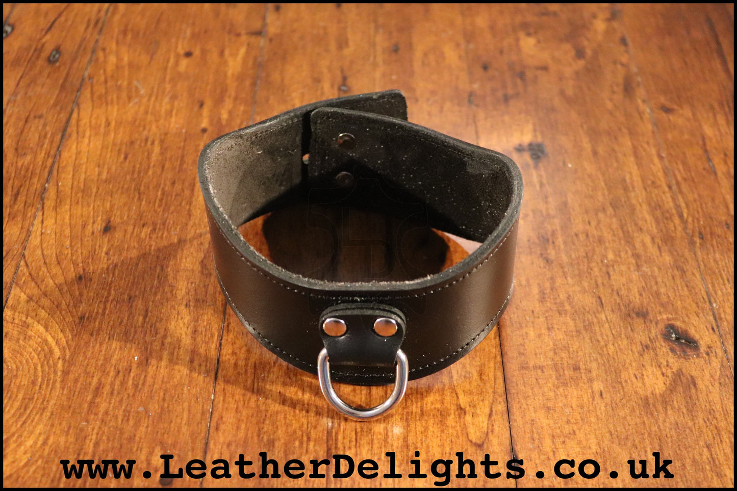 Black 2" Wide Contour Collar with Welded D Ring and Suede Lining