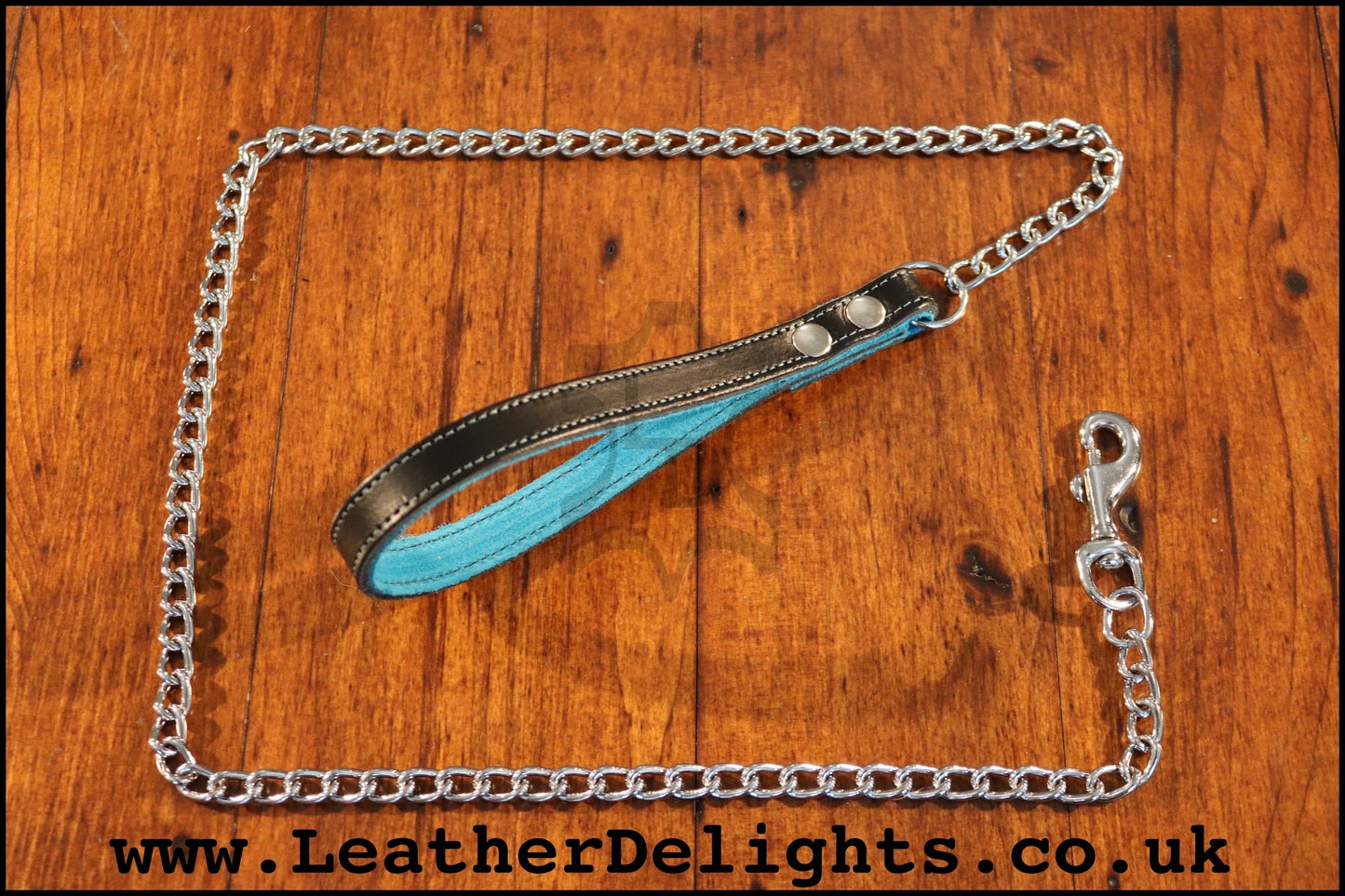 Chain Lead with Leather Handle - Leather Delights