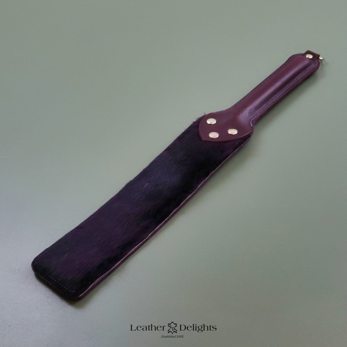 Leather Rabit Punishment Paddle - Leather & Rabbit Fur – Leather Delights