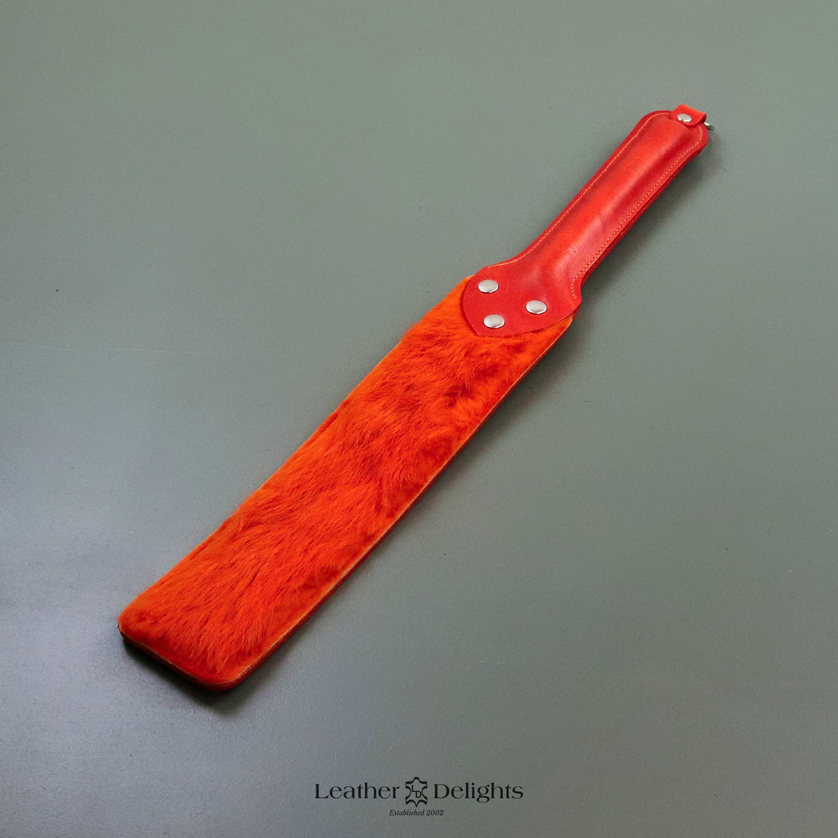 Leather Rabit Punishment Paddle - Leather & Rabbit Fur – Leather Delights