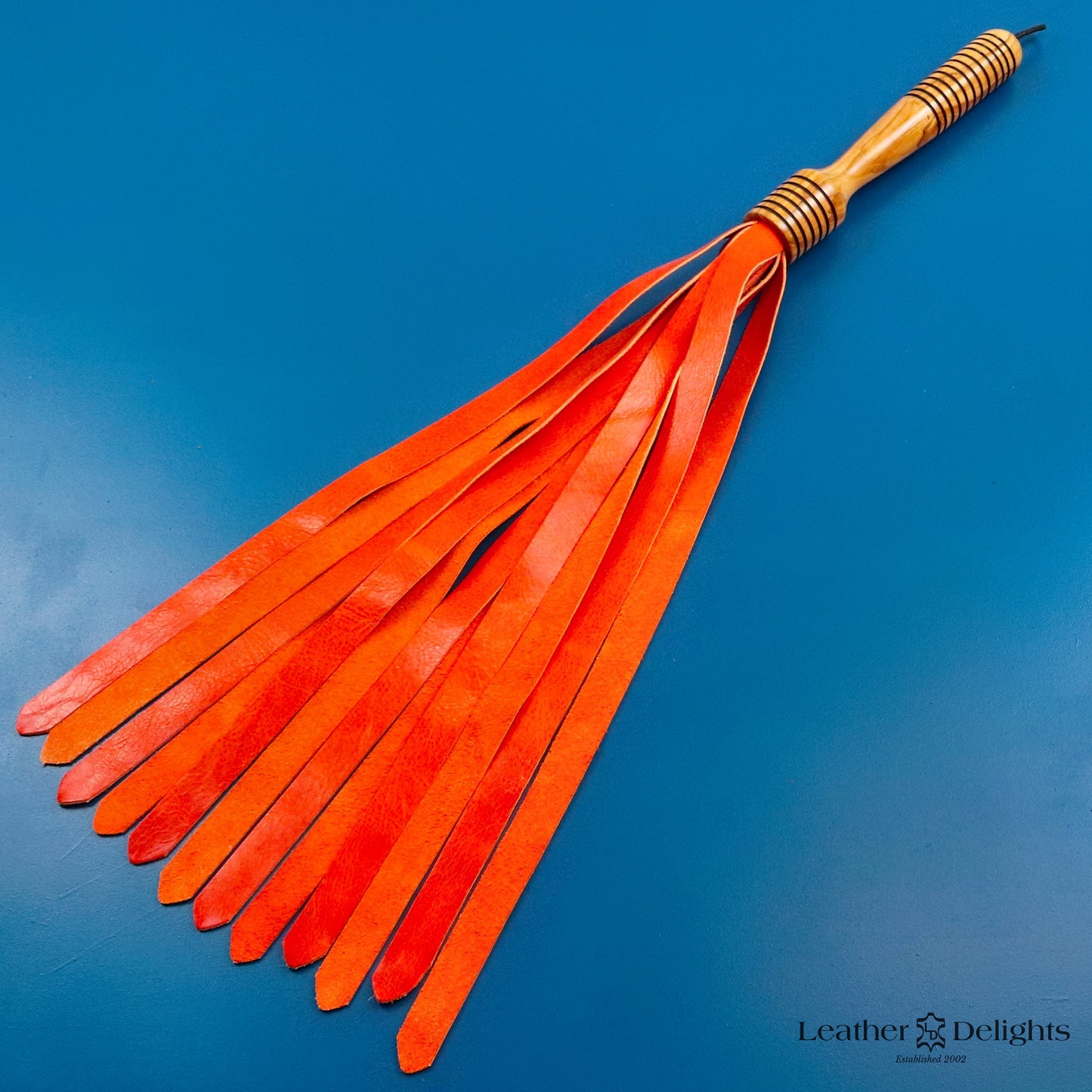 Large Orange Leather Flogger