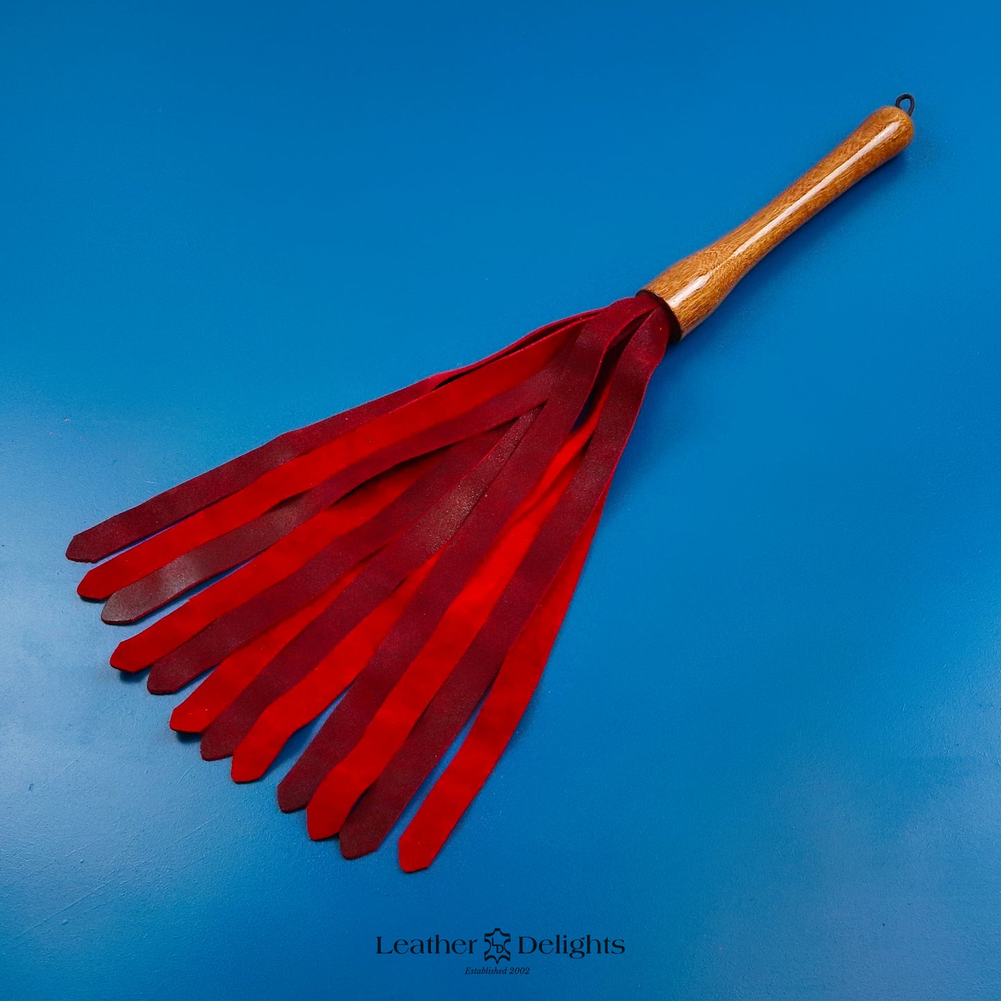 Large Soft Metallic Red Leather Flogger