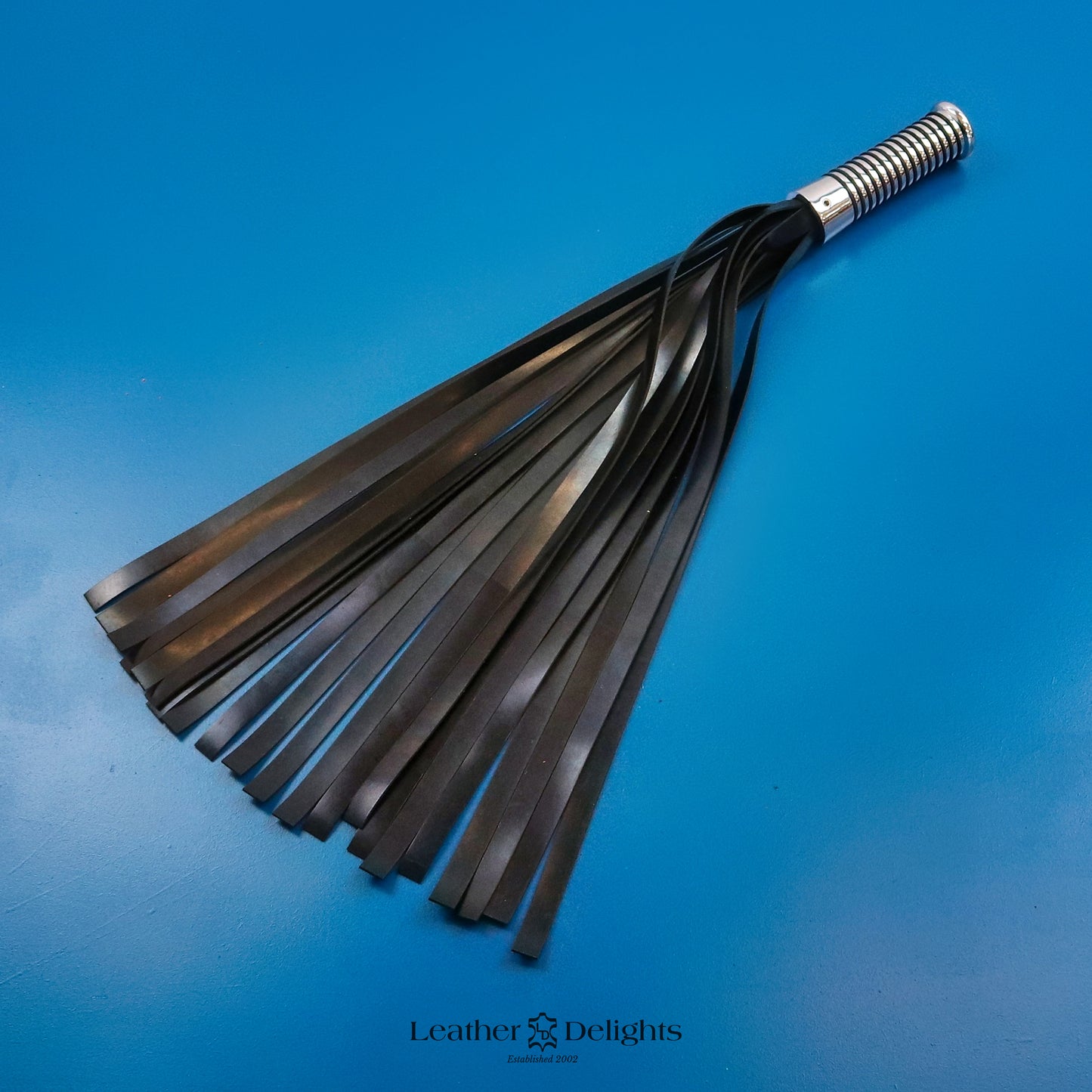 Rubber Flogger with Silver Handle