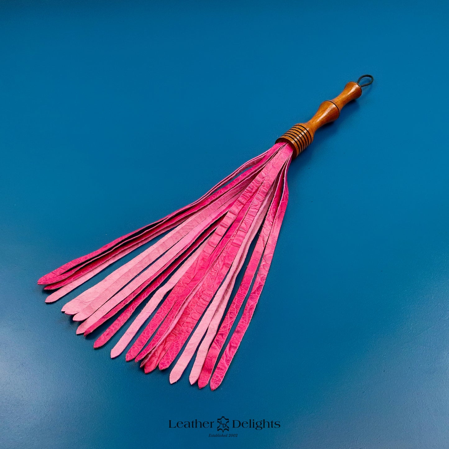 Soft Textured Pink Leather Flogger