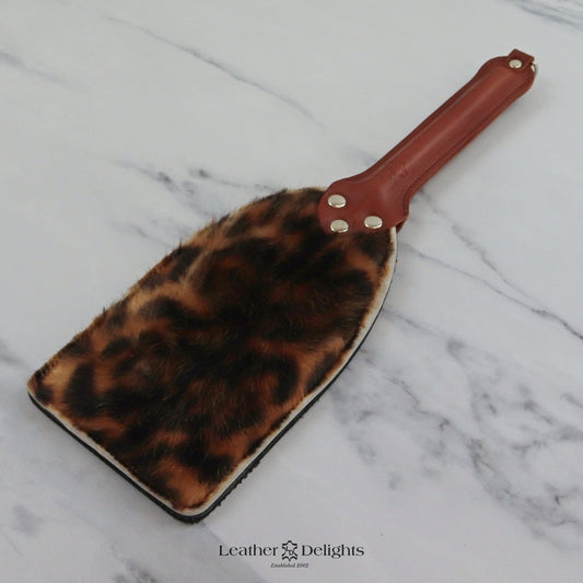 Booty Beater - Animal Print Sheepskin & Black Dimpled Rubber