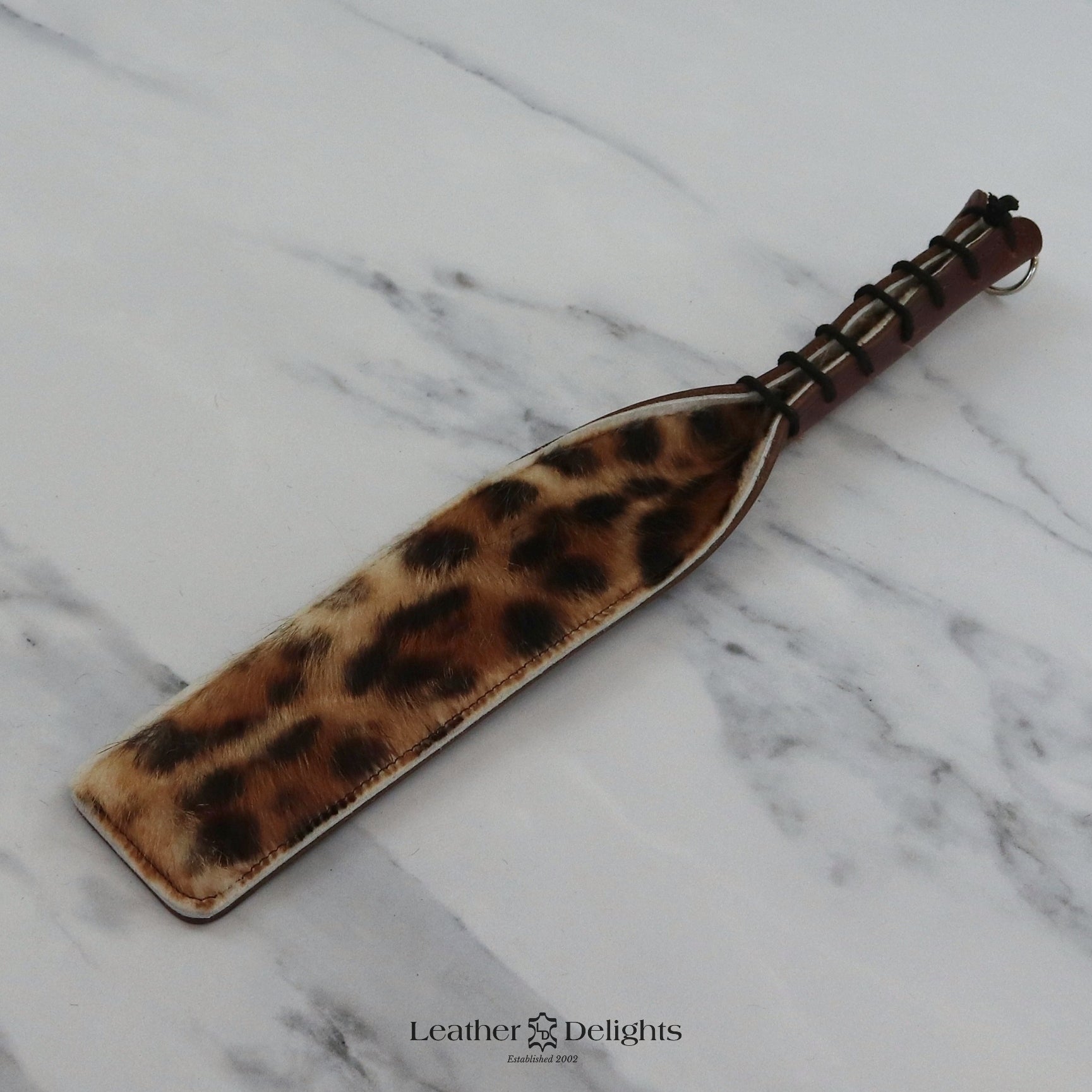Double Cheek Slapper - Animal Print Sheepskin & Tan Buffalo Leather ...