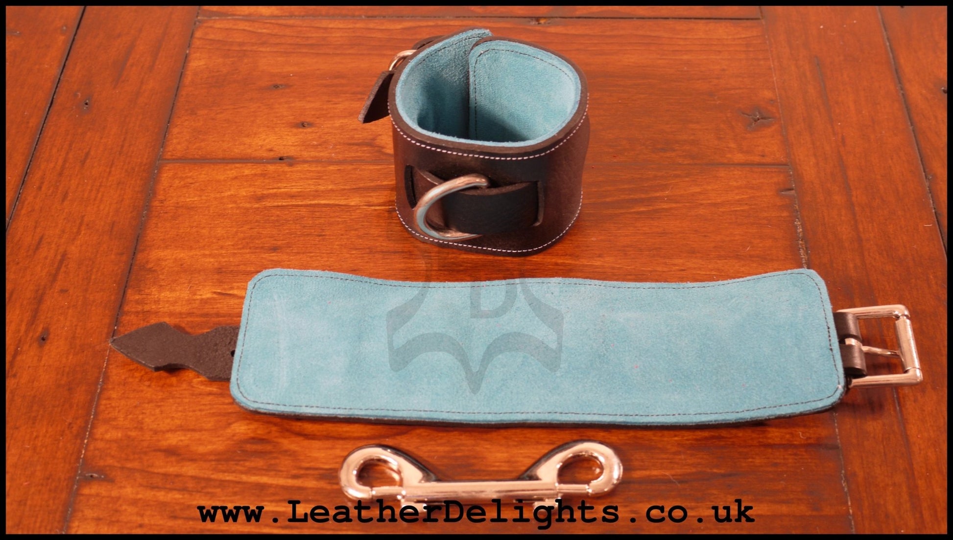 Black Wrist Cuffs with Suede Lining - Leather Delights